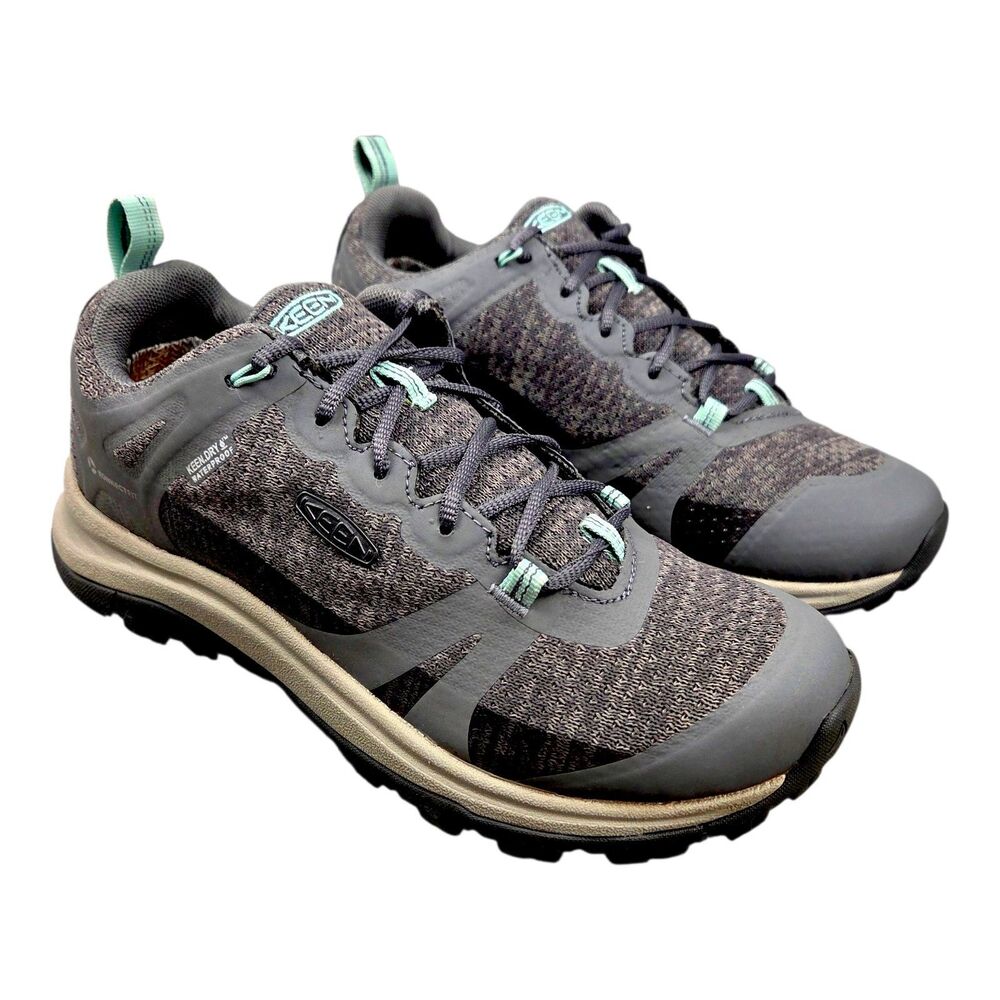 KEEN Terradora II Waterproof Steel Gray Ocean Wave Trail Hiking Shoes Women Sz 6